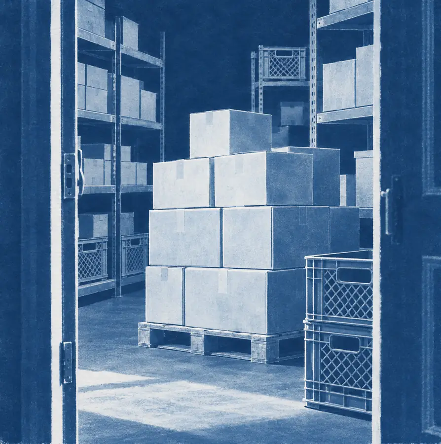 Illustration of distribution businesses equipment and workspace